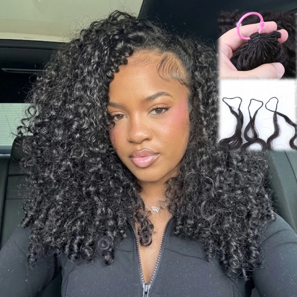 Braided Line - 12A Natural Black Burmese Curly Pre-Looped