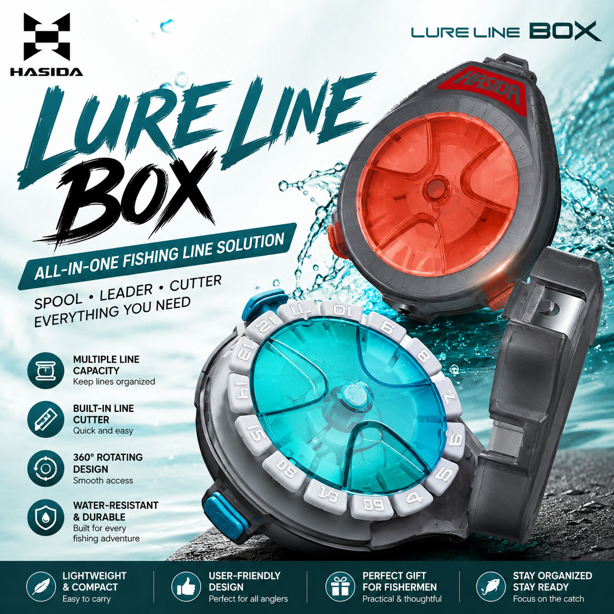 HASIDA Sub Line Box Fishing Ta - đánh giá và giá Fishing Line Dispenser